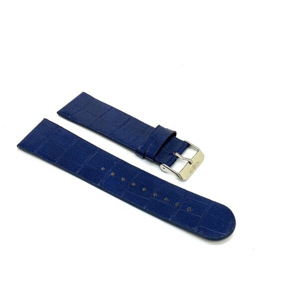 Invicta Watch Replacement Band Blue Leather 26mm Lug Silver Tone Steel C… - Picture 4 of 5